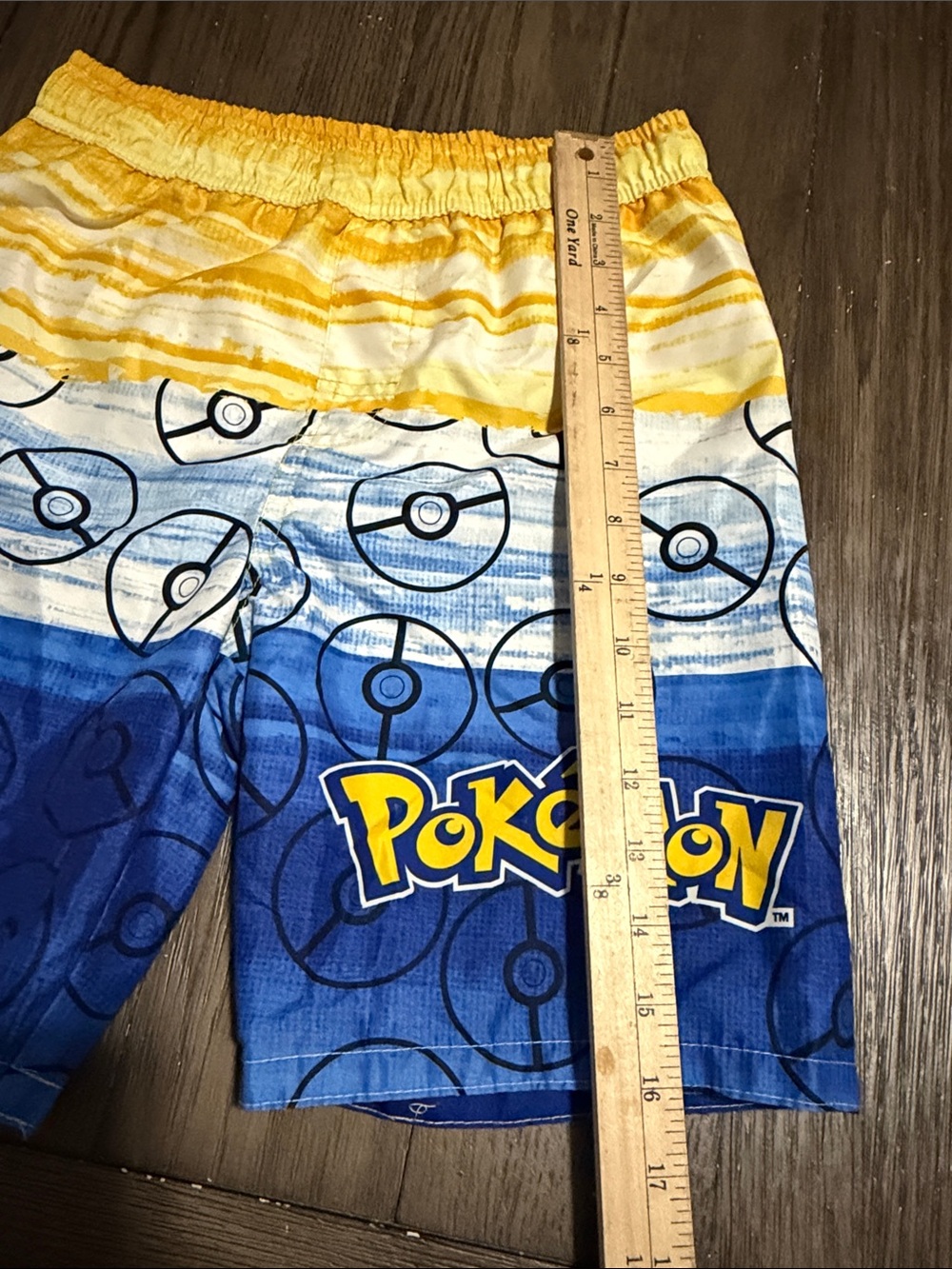 Pokemon Yellow and Blue Kids Swim Trunks - Picture 6 of 7